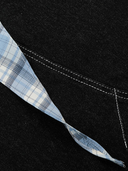Aelfric Eden Plaid Tie Baggy Barrel Jeans