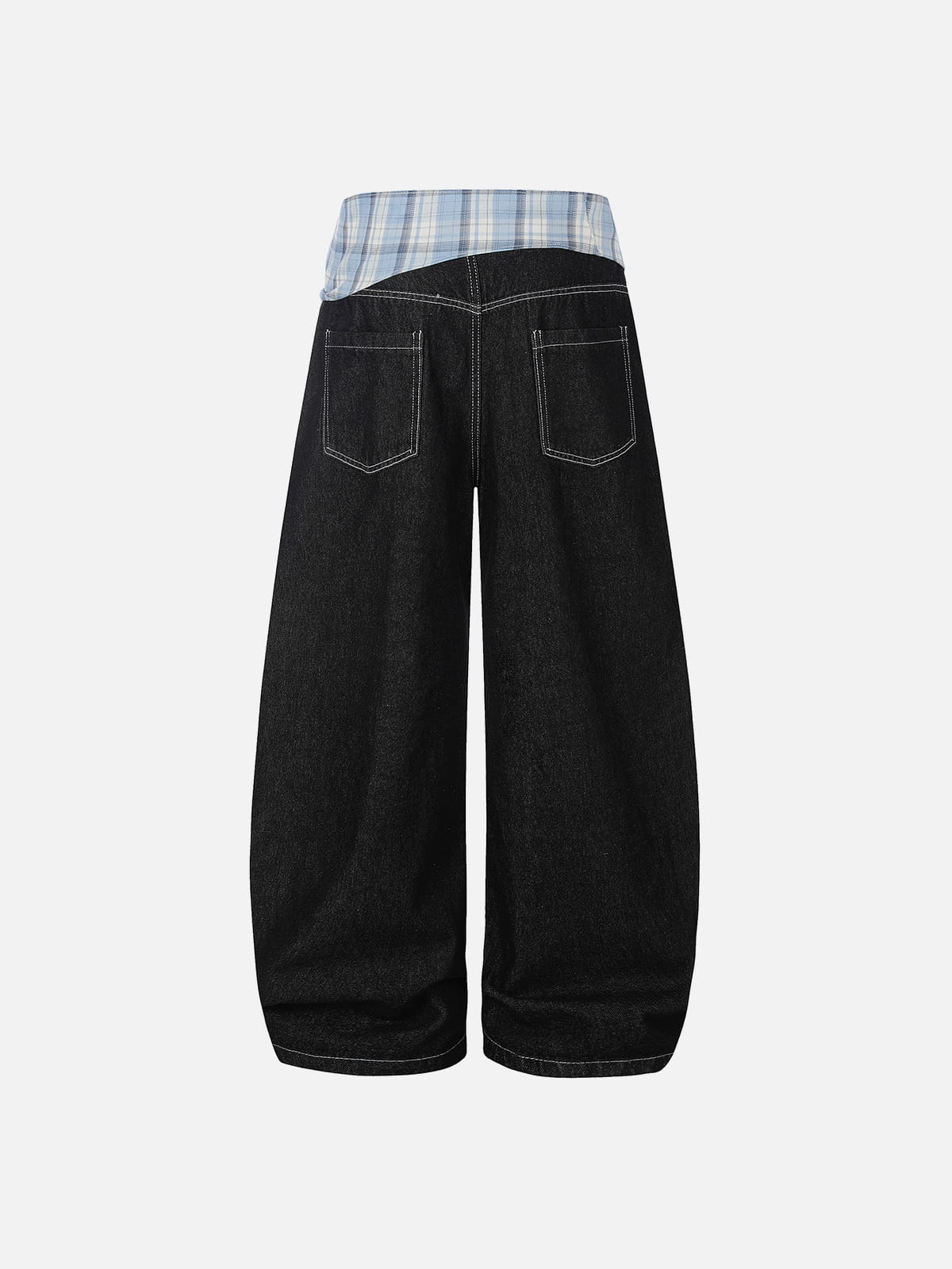 Aelfric Eden Plaid Tie Baggy Barrel Jeans