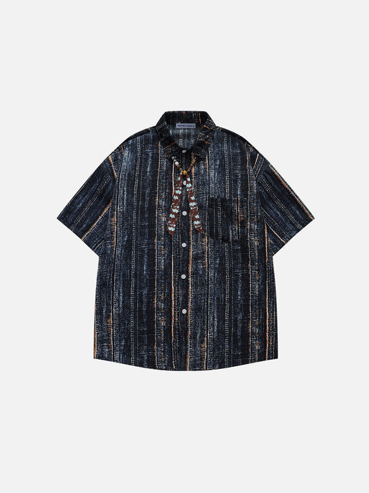 Aelfric Eden Jacquard Stripe Short Sleeve Shirt