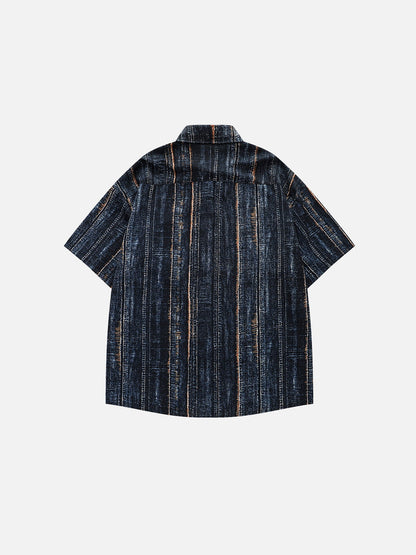 Aelfric Eden Jacquard Stripe Short Sleeve Shirt