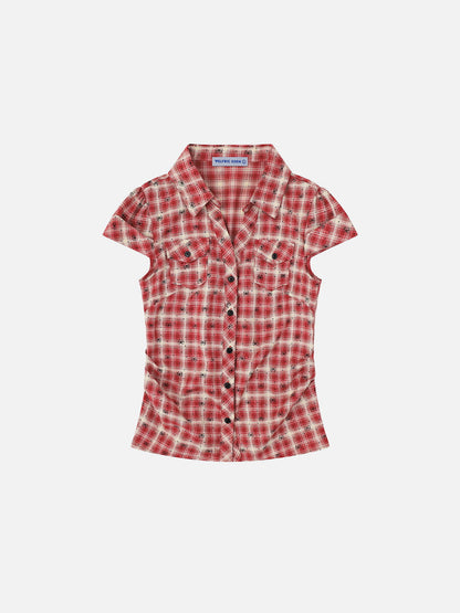 Aelfric Eden Bow Plaid Short Sleeve Shirt