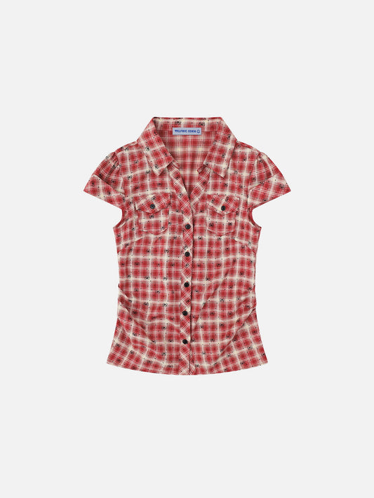 Aelfric Eden Bow Plaid Short Sleeve Shirt