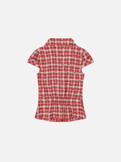 Aelfric Eden Bow Plaid Short Sleeve Shirt