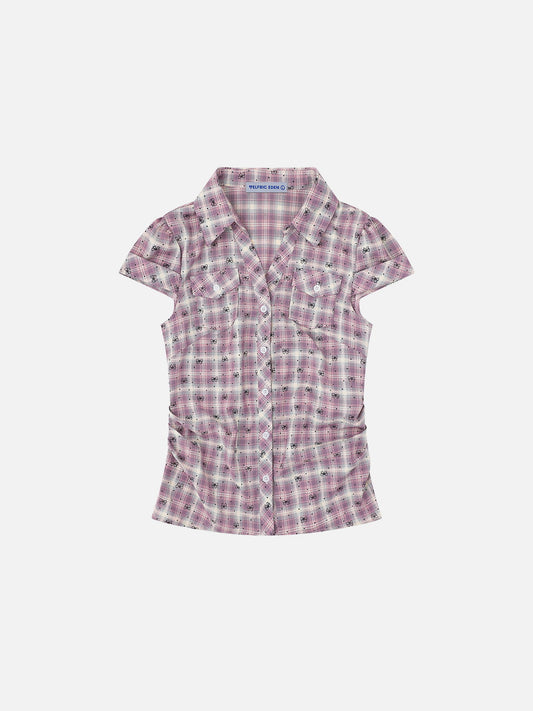 Aelfric Eden Bow Plaid Short Sleeve Shirt