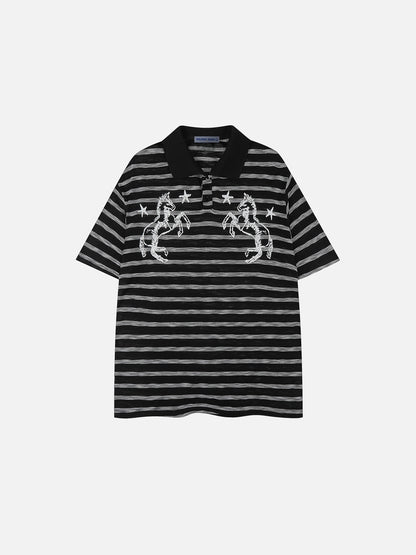 Aelfric Eden Stripe Horse Polo Tee