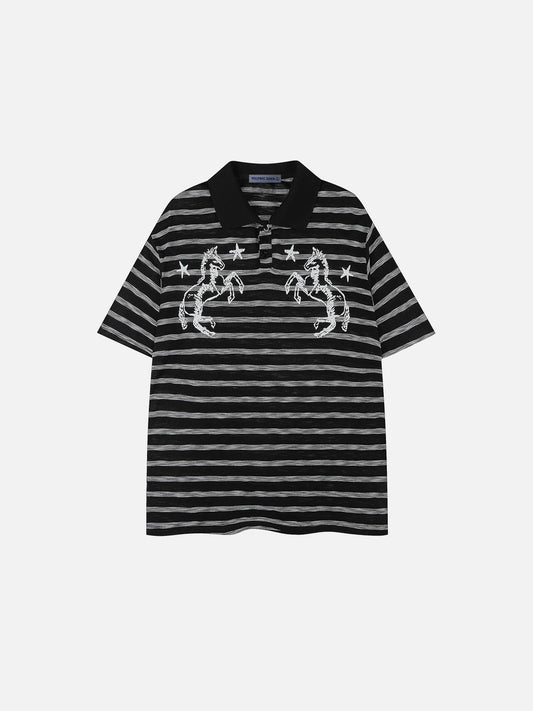 Aelfric Eden Stripe Horse Polo Tee