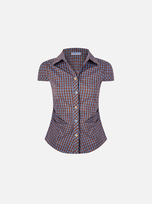 Aelfric Eden Plaid Star Button Short Sleeve Shirt