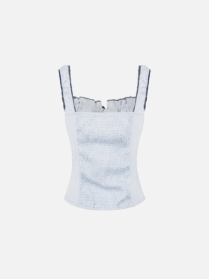Aelfric Eden Ruched Lace-Up Tank Top