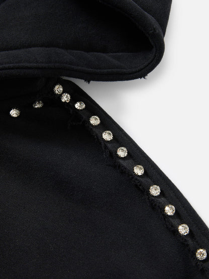 Aelfric Eden Distressed Rhinestone Zip Up Hoodie