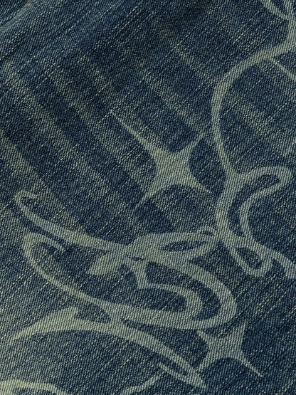 Aelfric Eden Print Washed Baggy Barrel Jeans