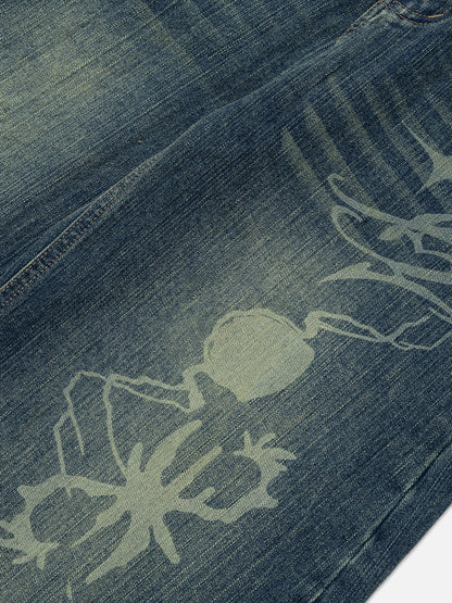 Aelfric Eden Print Washed Baggy Barrel Jeans