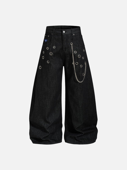 Aelfric Eden Grommet Chain Baggy Barrel Jeans