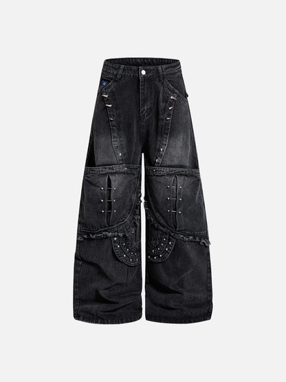 Aelfric Eden Studded Distressed Baggy Jeans