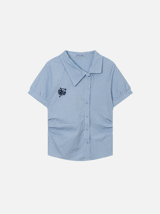 Aelfric Eden Embroidered Plaid Short Sleeve Shirt