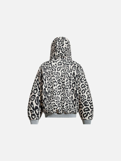 Aelfric Eden Reversible Leopard Zip Up Hoodie