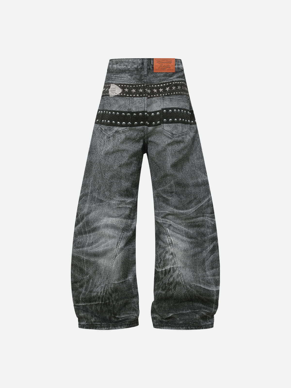 Aelfric Eden Belt Graphic Baggy Barrel Jeans