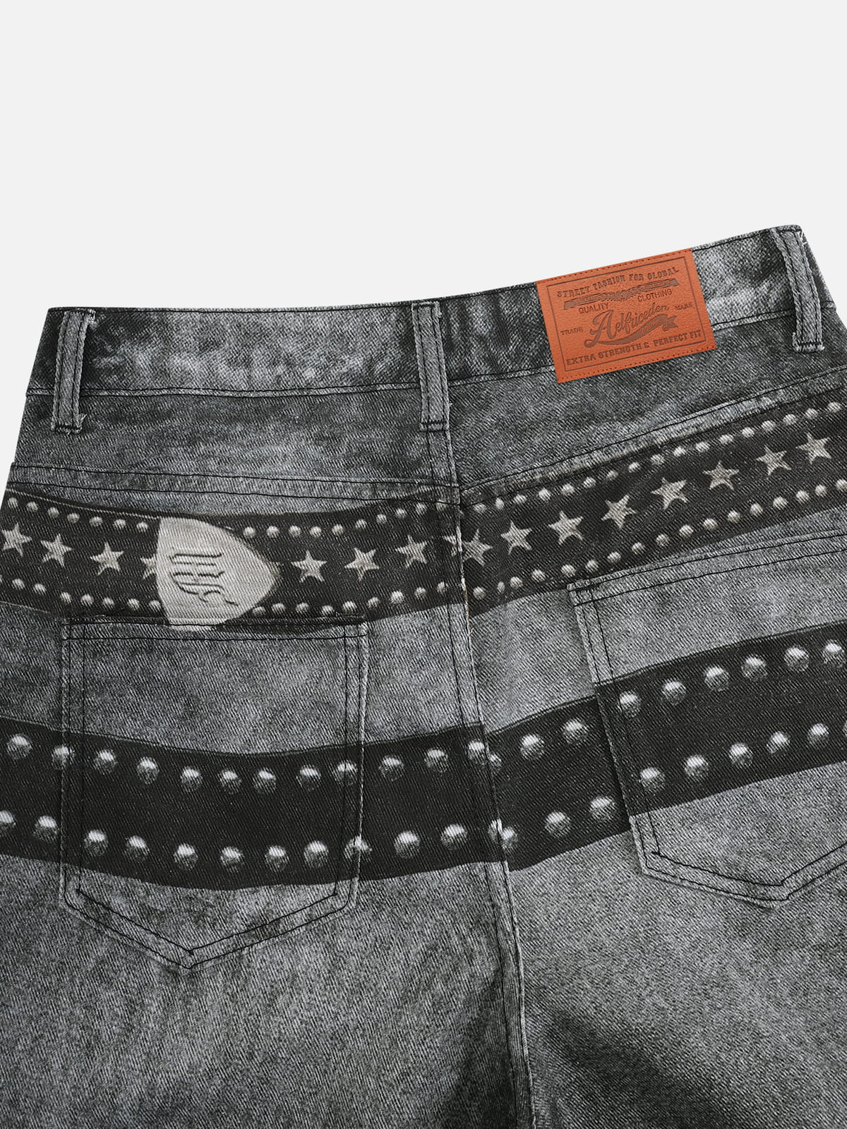 Aelfric Eden Belt Graphic Baggy Barrel Jeans