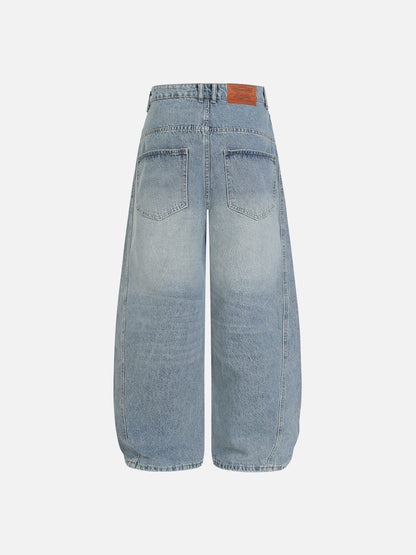 Aelfric Eden Asymmetric Button Baggy Barrel Jeans