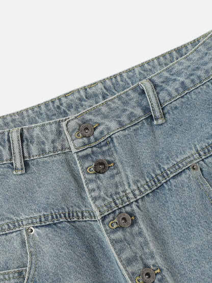 Aelfric Eden Asymmetric Button Baggy Barrel Jeans