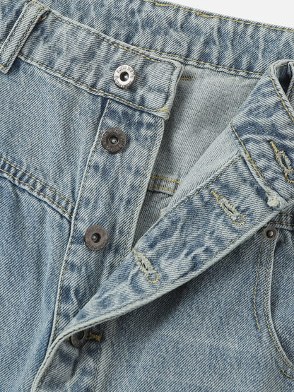 Aelfric Eden Asymmetric Button Baggy Barrel Jeans