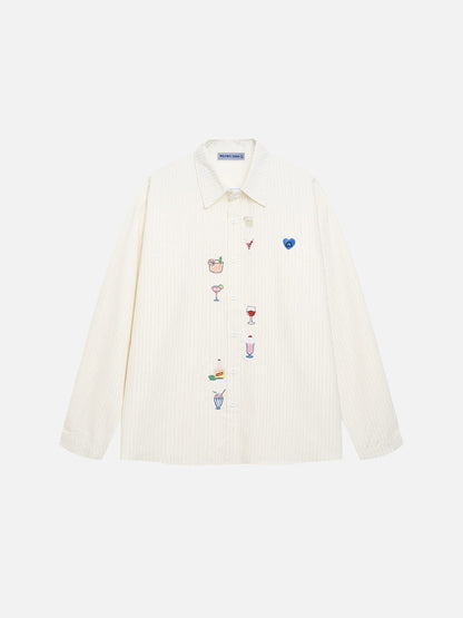 Aelfric Eden Cartoon Embroidery Long Sleeve Shirt