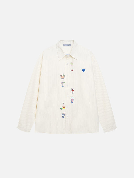 Aelfric Eden Cartoon Embroidery Long Sleeve Shirt