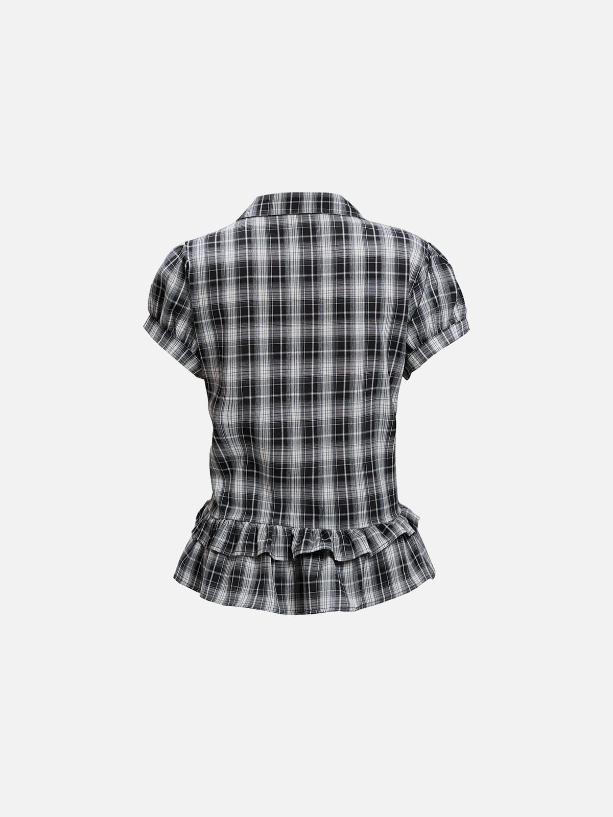 Aelfric Eden Plaid Ruffle Short Sleeve Shirt