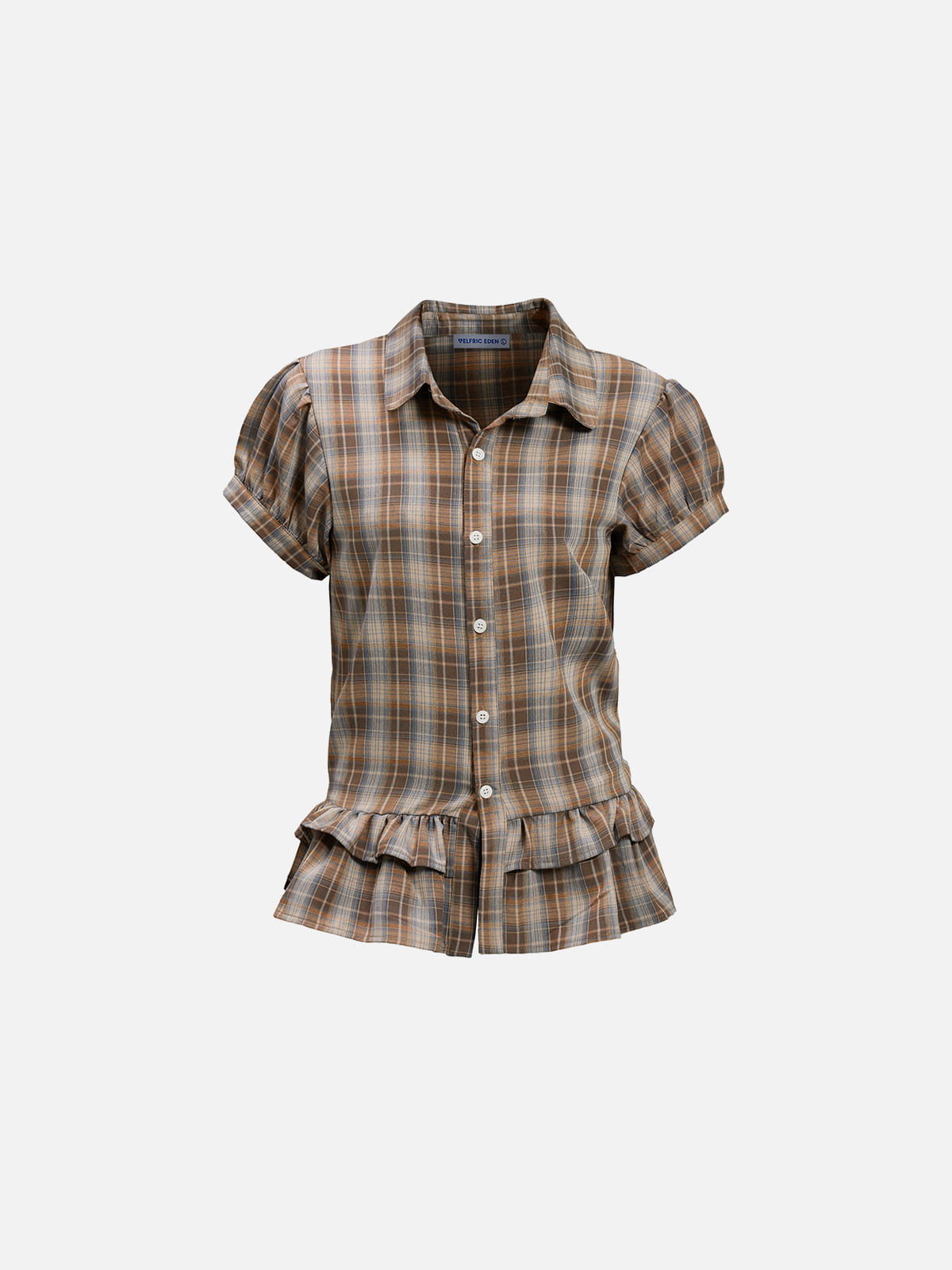 Aelfric Eden Plaid Ruffle Short Sleeve Shirt