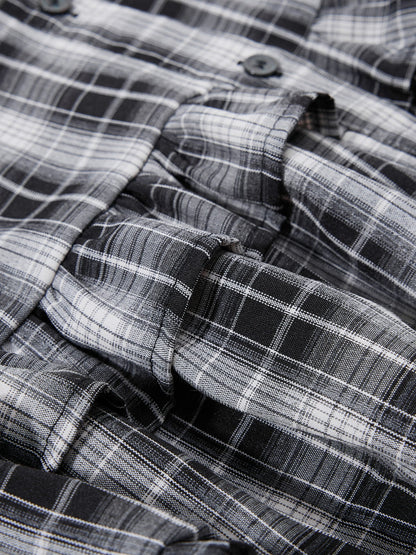 Aelfric Eden Plaid Ruffle Short Sleeve Shirt