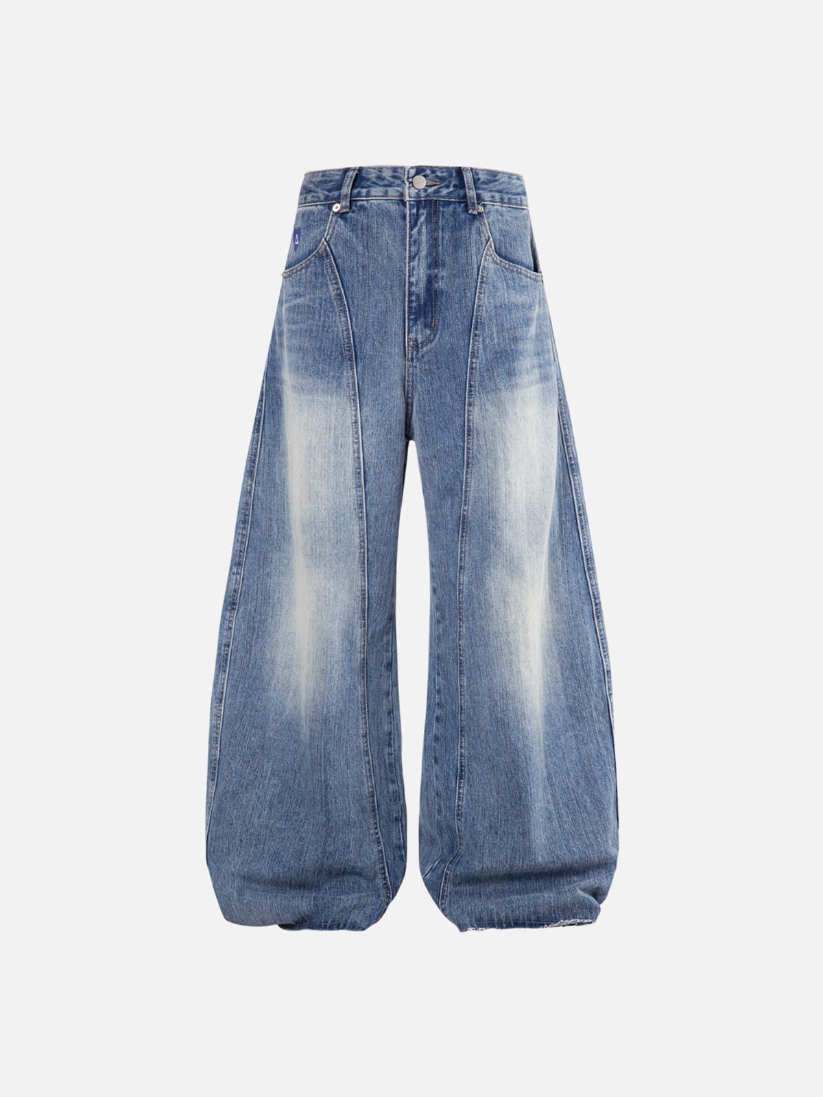 Aelfric Eden Washed Panel Baggy Barrel Jeans