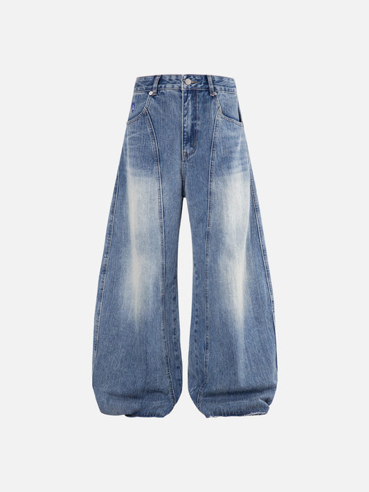 Aelfric Eden Washed Panel Baggy Barrel Jeans
