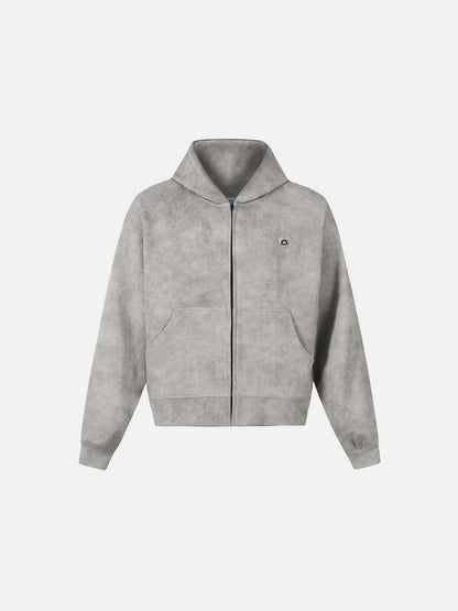 Aelfric Eden Boxy Washed Zip Up Hoodie