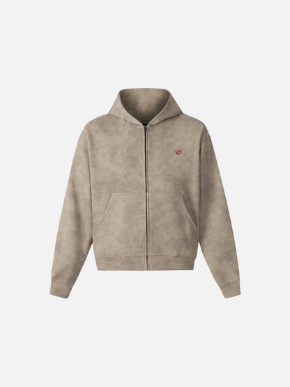 Aelfric Eden Boxy Washed Zip Up Hoodie