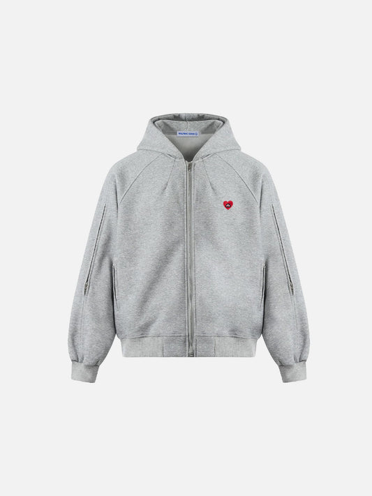 Aelfric Eden Boxy Washed Panel Zip Up Hoodie