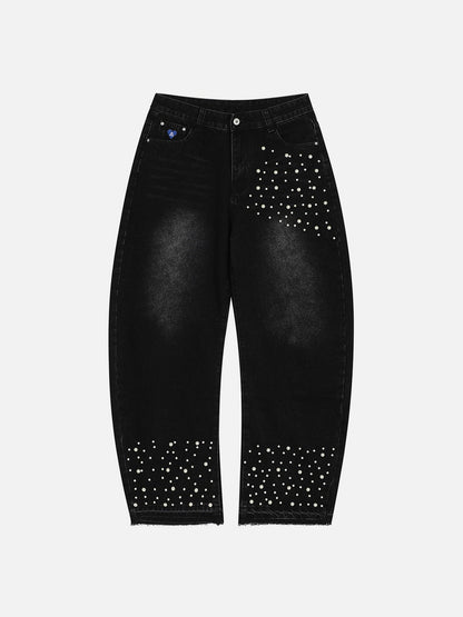 Aelfric Eden Pearl Embellished Baggy Barrel Jeans