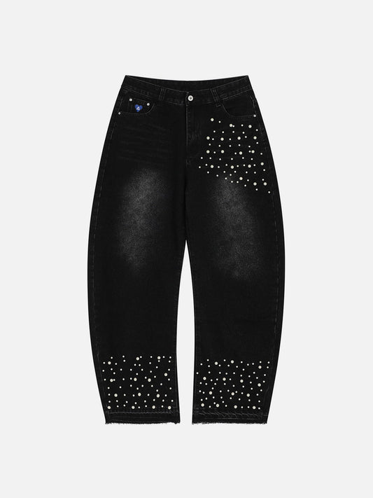 Aelfric Eden Pearl Embellished Baggy Barrel Jeans