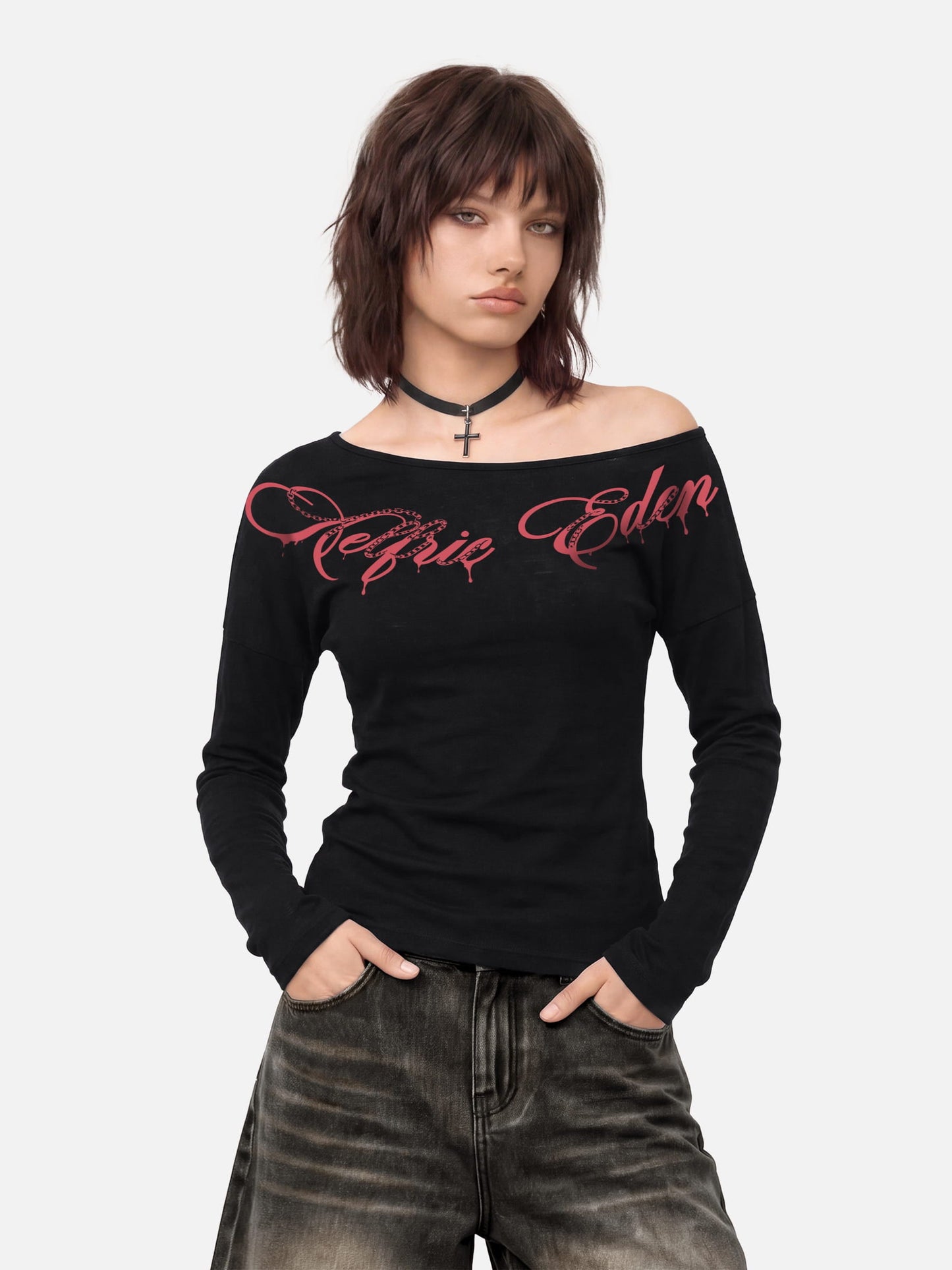 Aelfric Eden Off-The-Shoulder Long Sleeve Tee