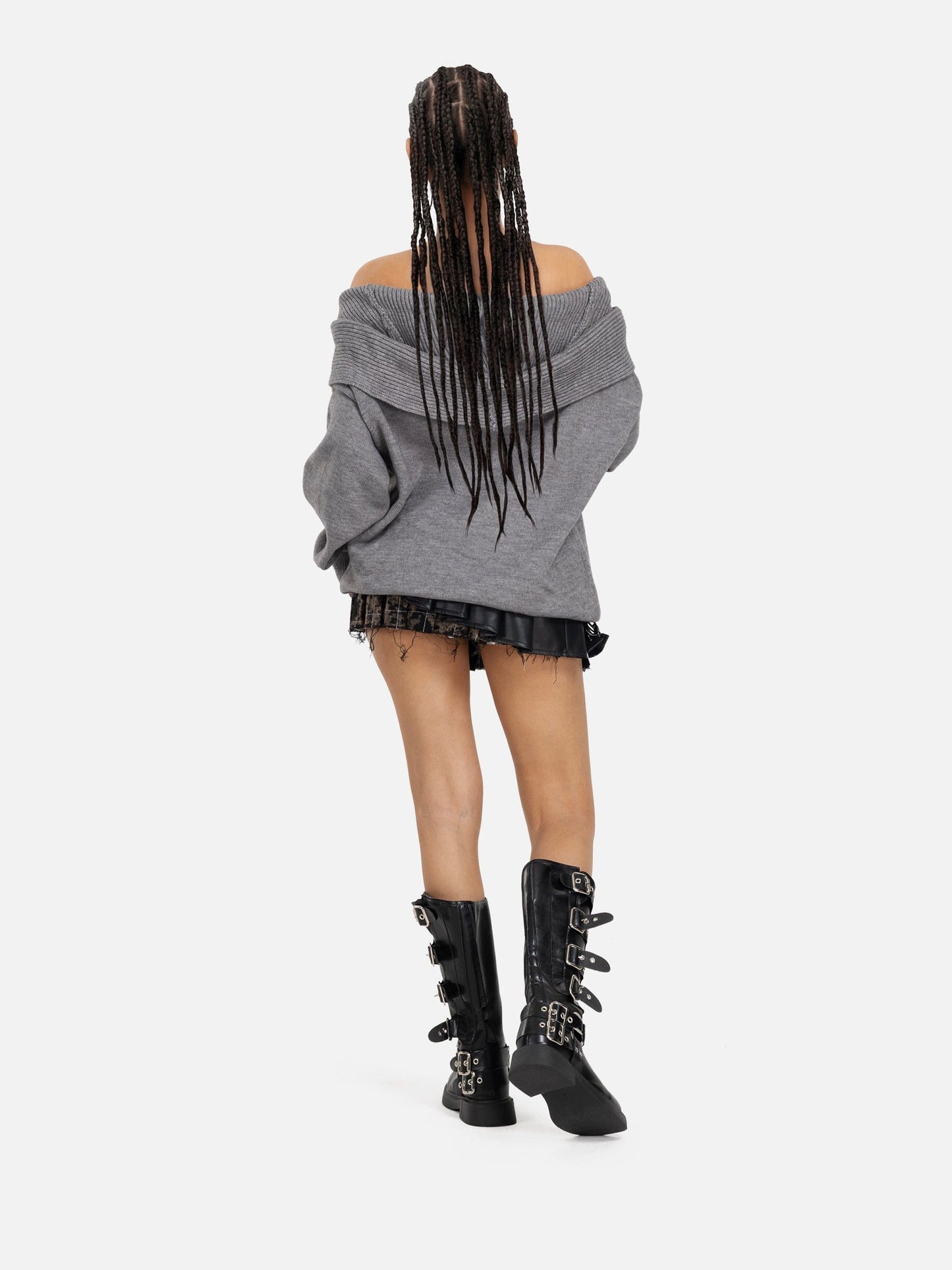 Aelfric Eden Off-The-Shoulder Hooded Sweater