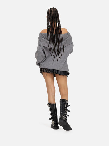 Aelfric Eden Off-The-Shoulder Hooded Sweater