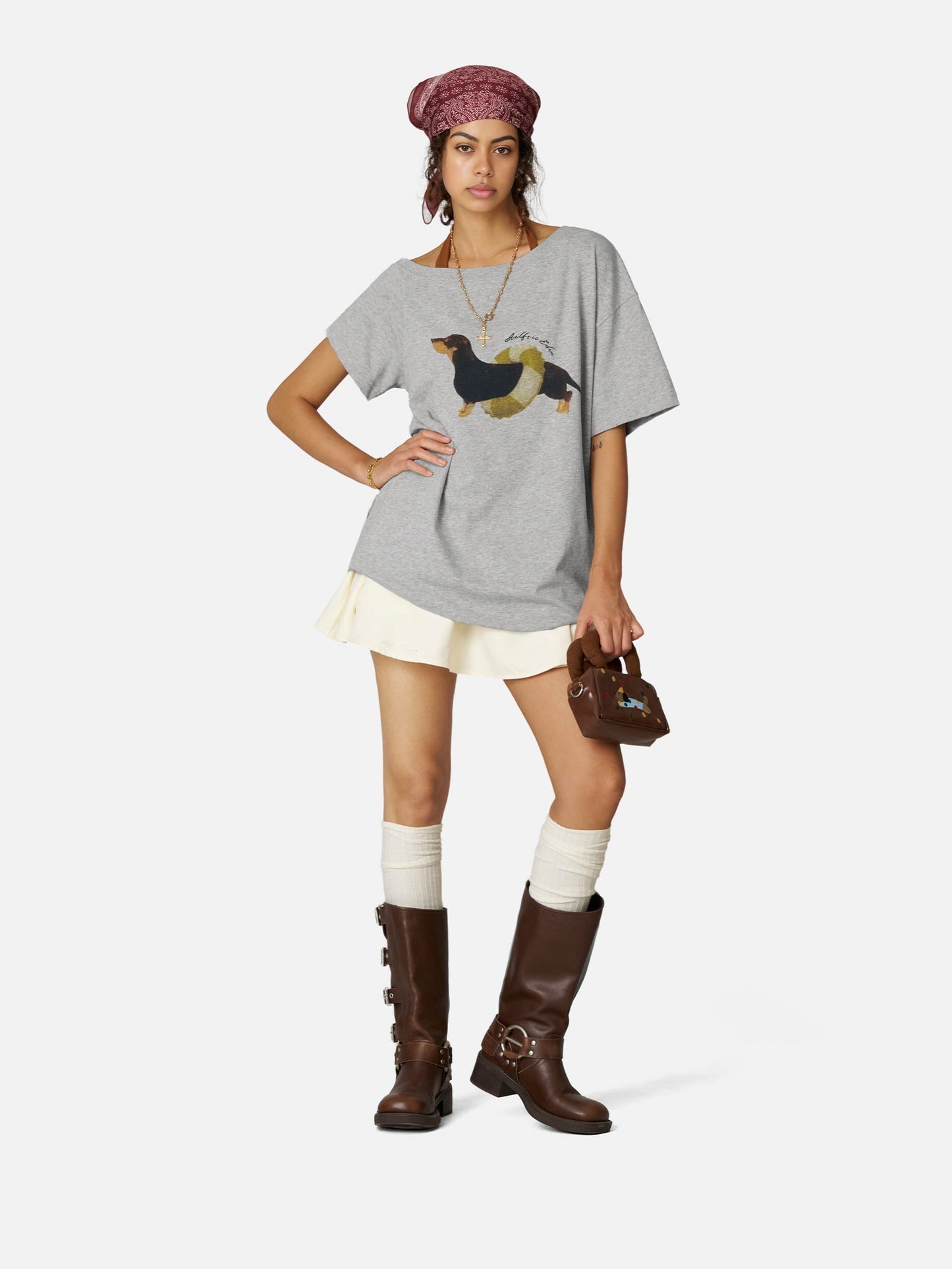 Aelfric Eden Dachshund Off-The-Shoulder Tee